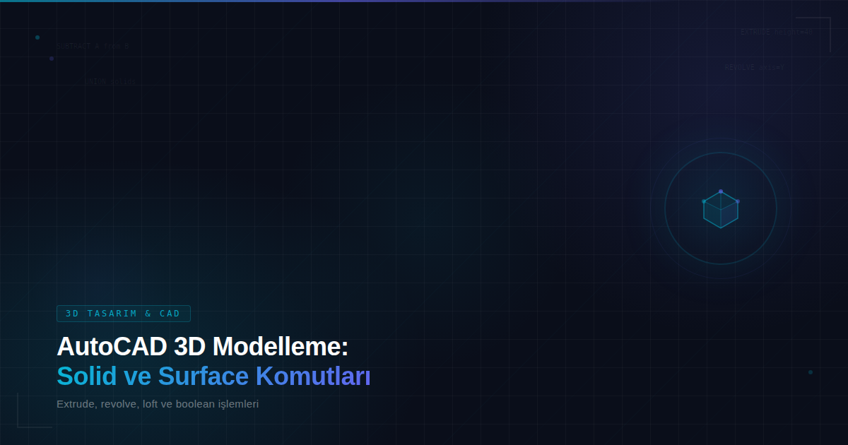 AutoCAD 3D Modelleme: Solid ve Surface Komutları