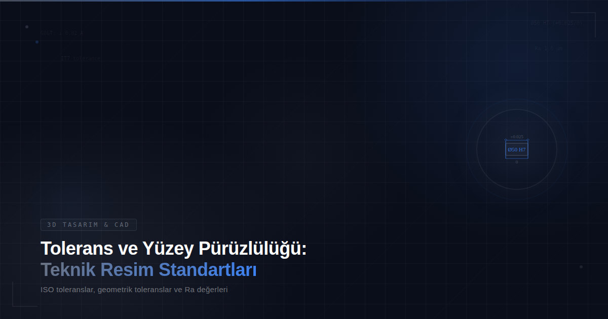 Tolerans ve Yüzey Pürüzlülüğü: Teknik Resim Standartları