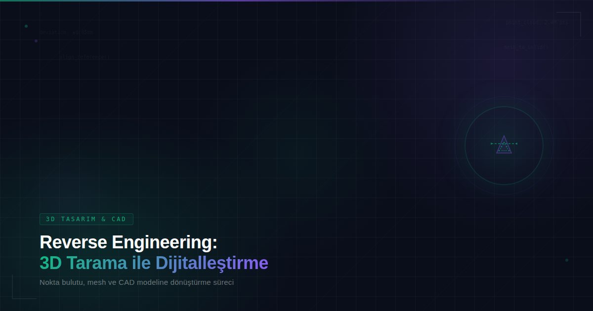 Reverse Engineering: 3D Tarama ile Parçayı Dijitalleştirme