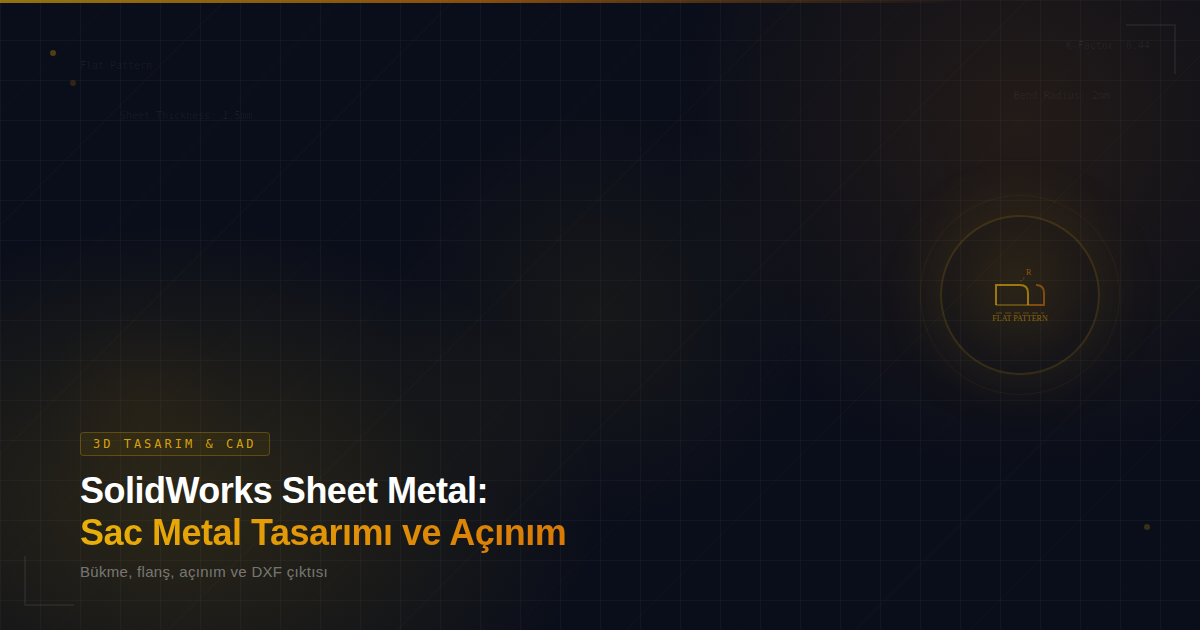 SolidWorks Sheet Metal: Sac Metal Tasarımı ve Açınım