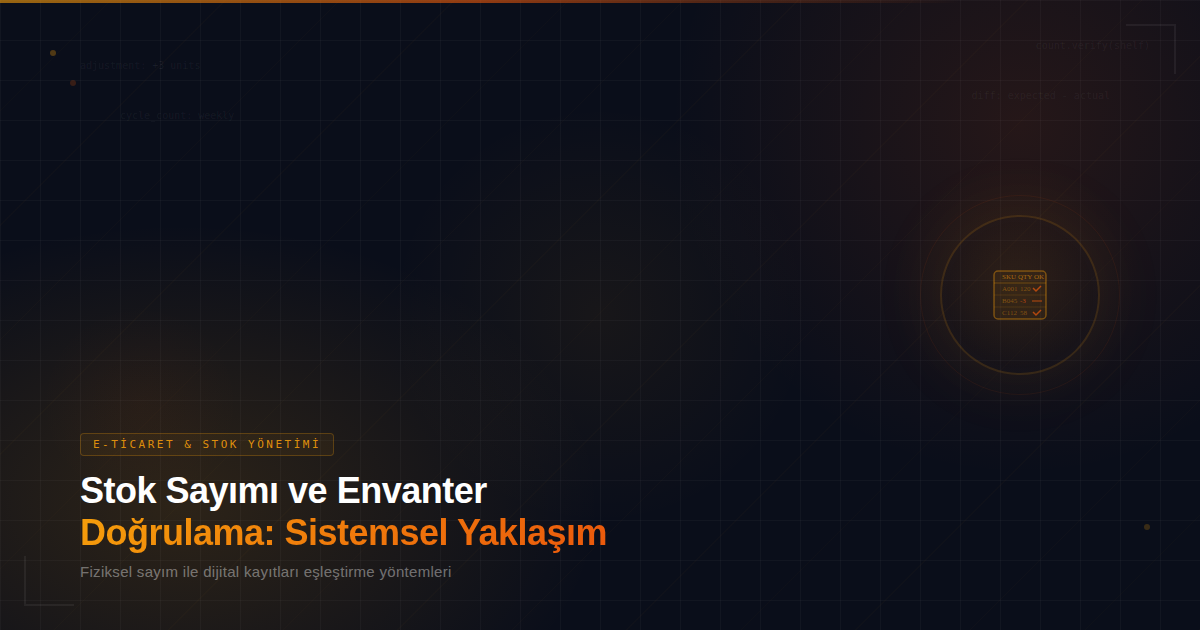 Stok Sayımı ve Envanter Doğrulama: Sistemsel Yaklaşım