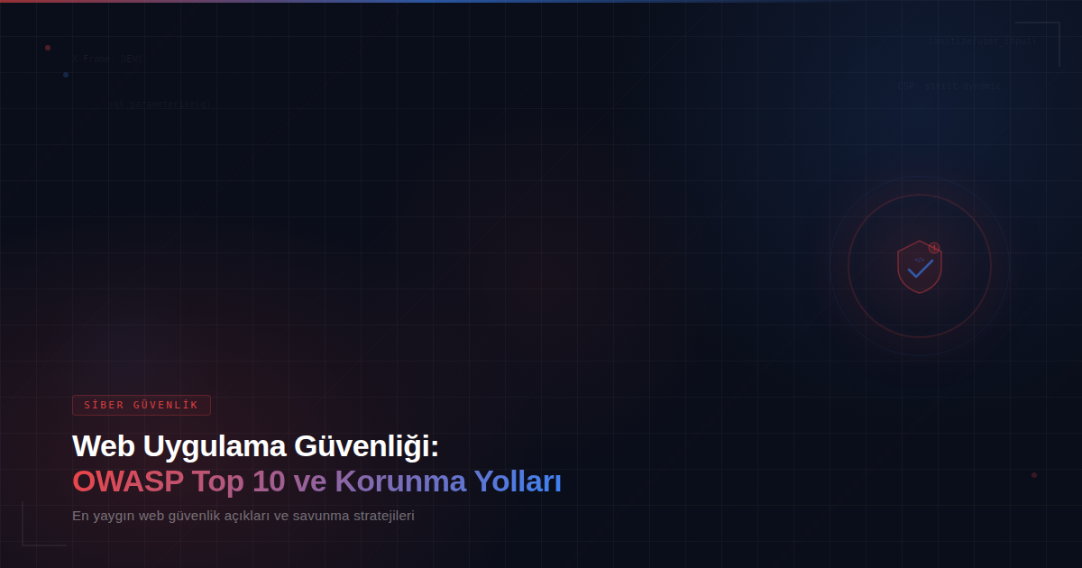 Web Uygulama Güvenliği: OWASP Top 10 ve Korunma Yolları