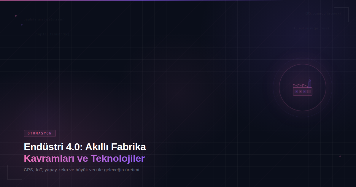 Endüstri 4.0: Akıllı Fabrika Kavramları ve Teknolojiler