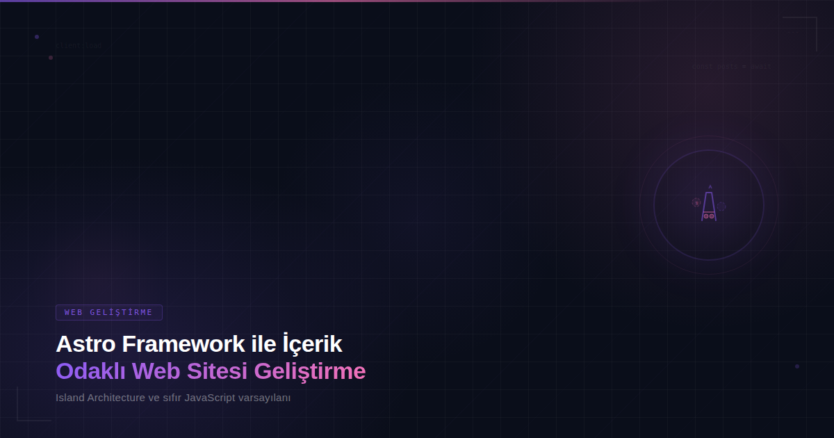 Astro Framework ile İçerik Odaklı Web Sitesi Geliştirme