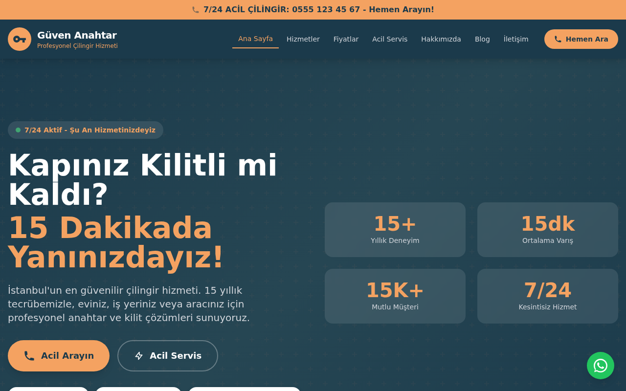 Çilingir ve Anahtarcı Web Sitesi Projesi