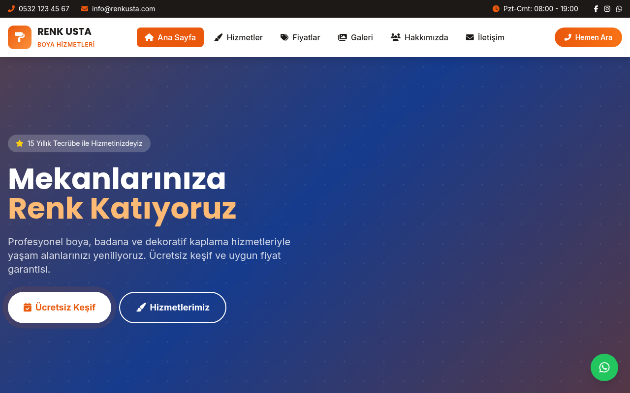 Boyacı ve Badana Web Sitesi Projesi