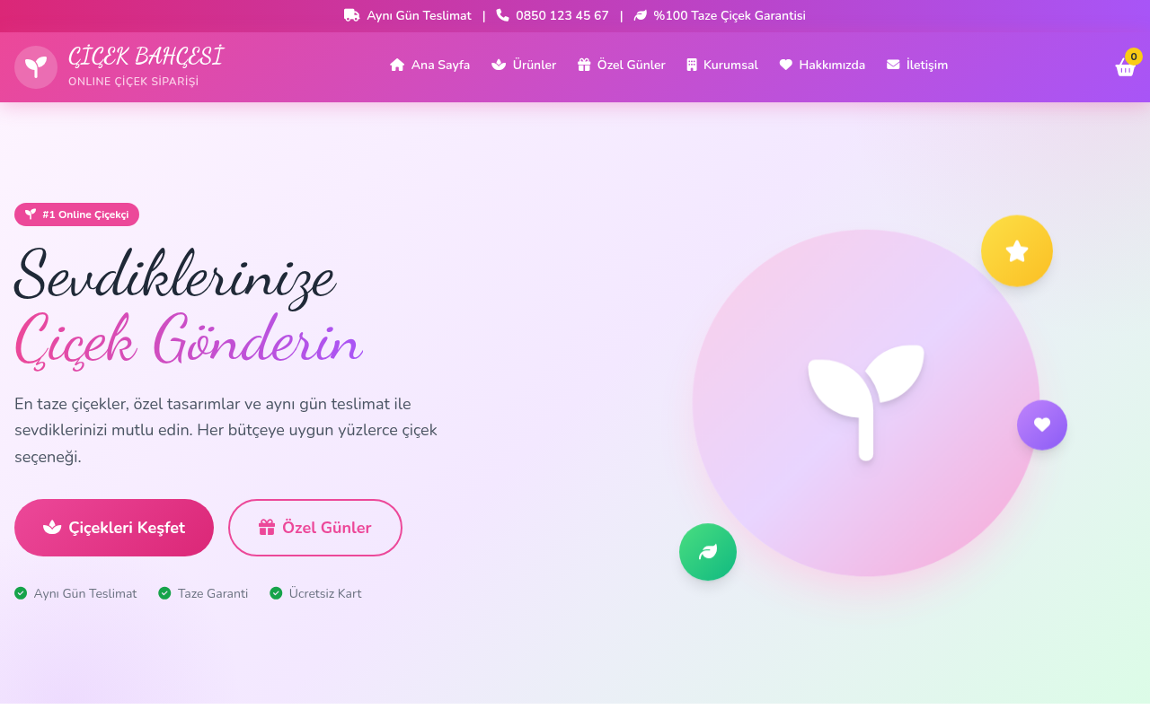 Online Çiçekçi Web Sitesi Projesi