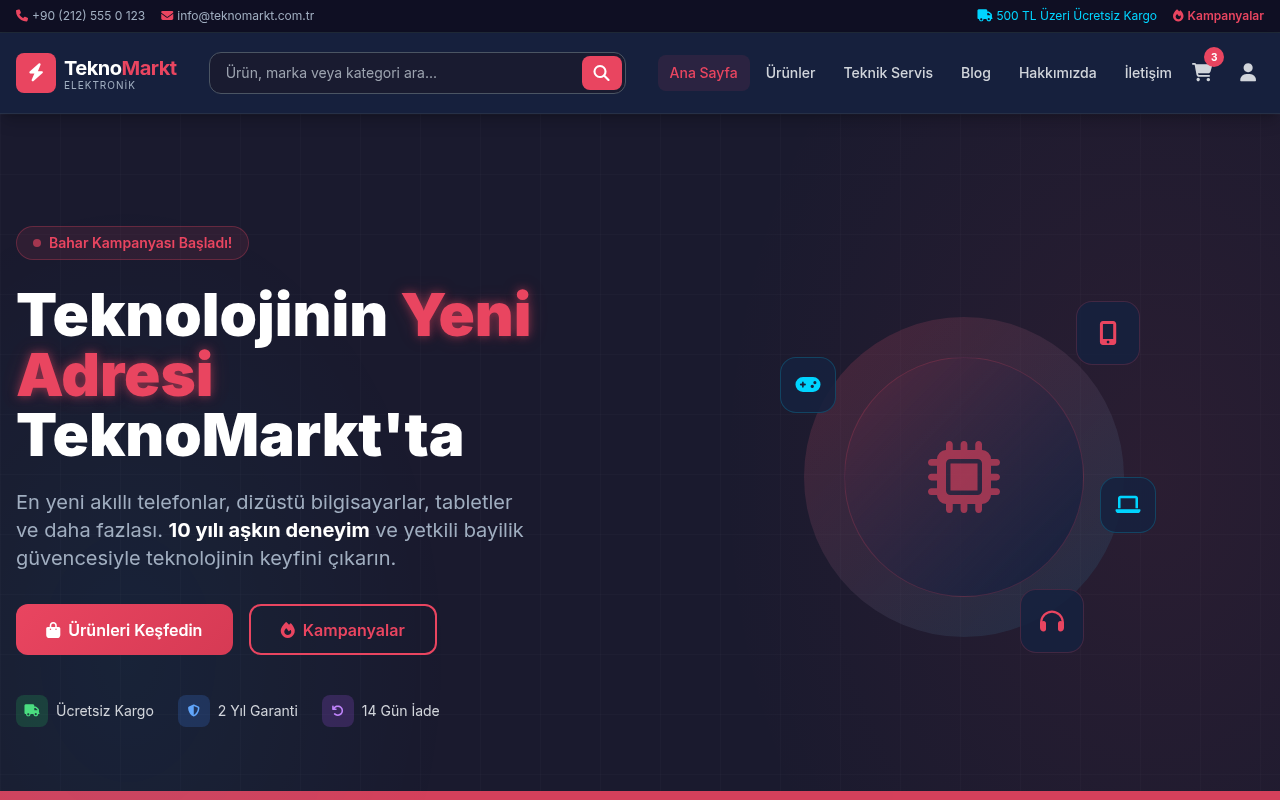 Elektronik Mağazası Web Sitesi Projesi