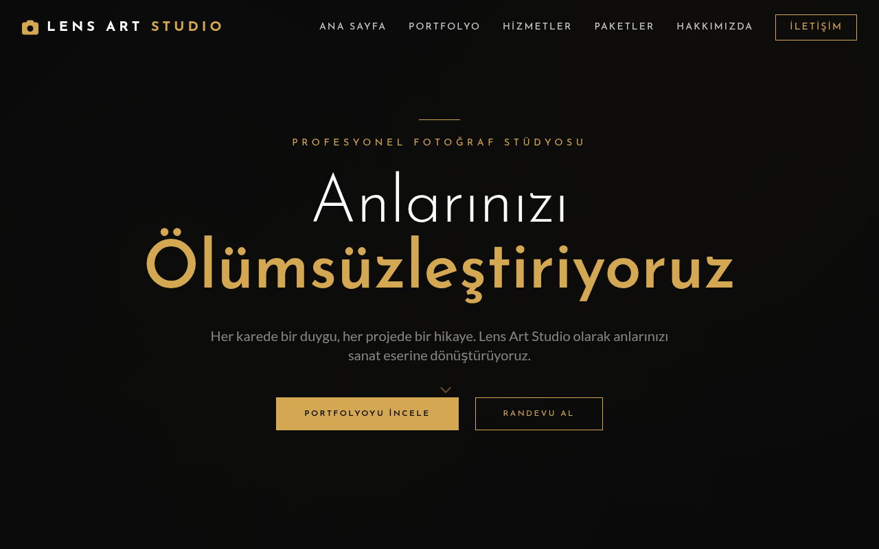 Fotoğraf Stüdyosu Web Sitesi Projesi