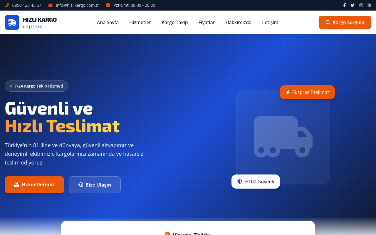 Kargo ve Lojistik Web Sitesi Projesi