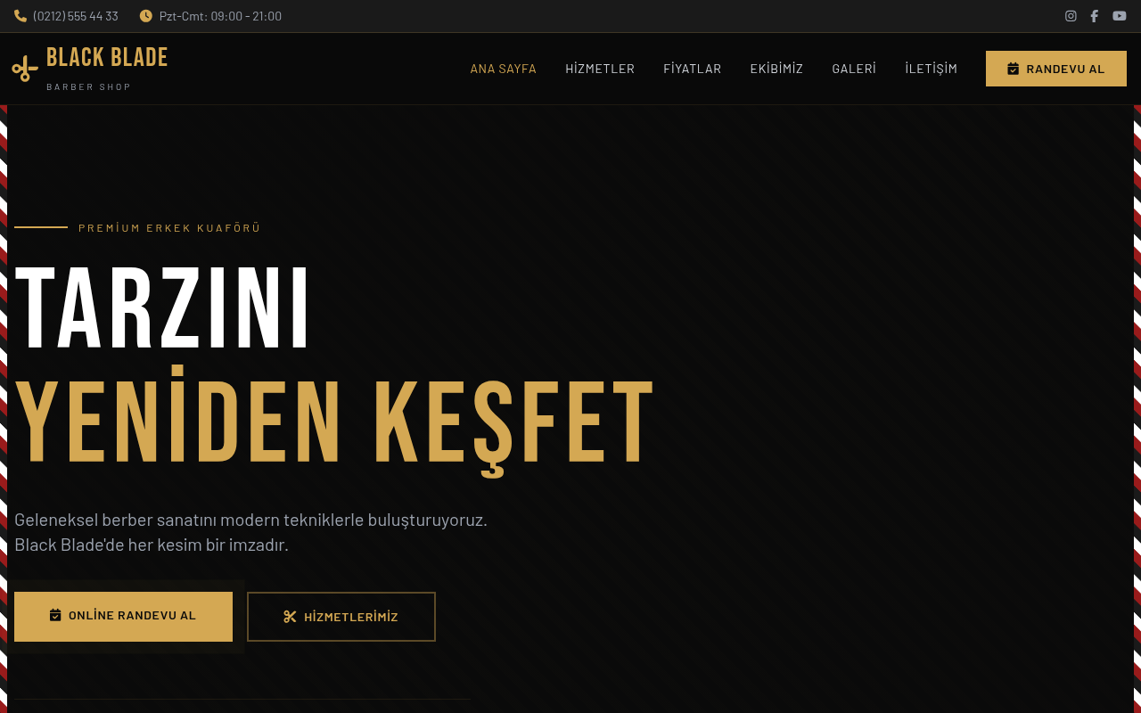 Kuaför ve Berber Web Sitesi Projesi