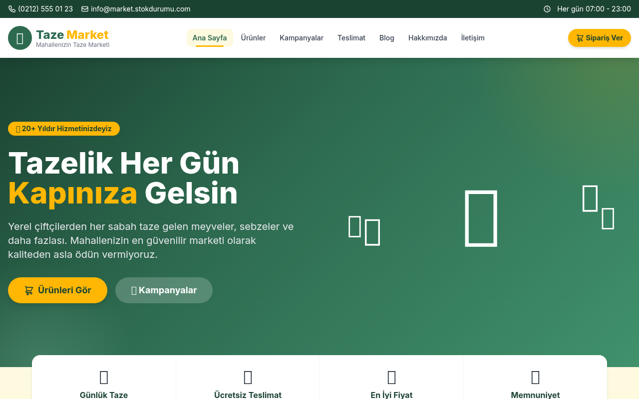 Online Market Web Sitesi Projesi