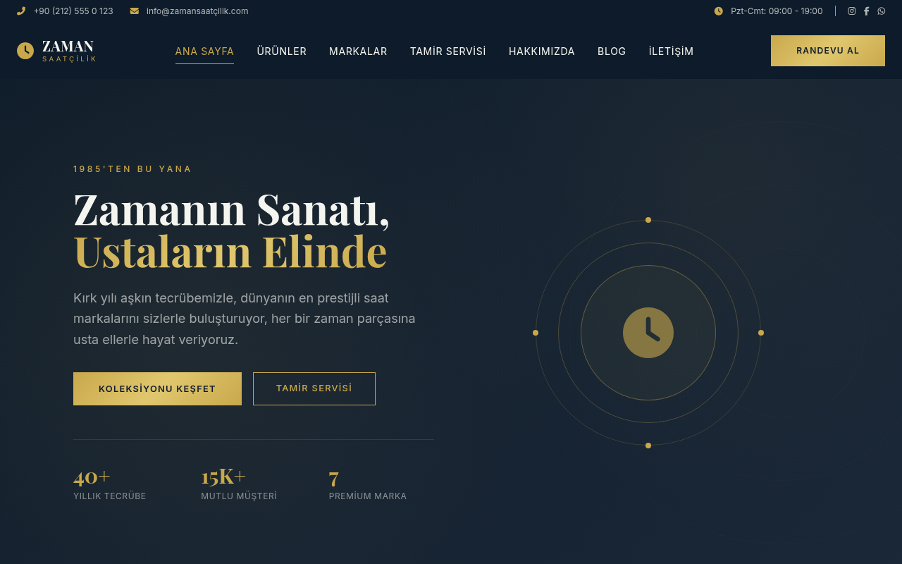 Saatçi ve Tamir Web Sitesi Projesi