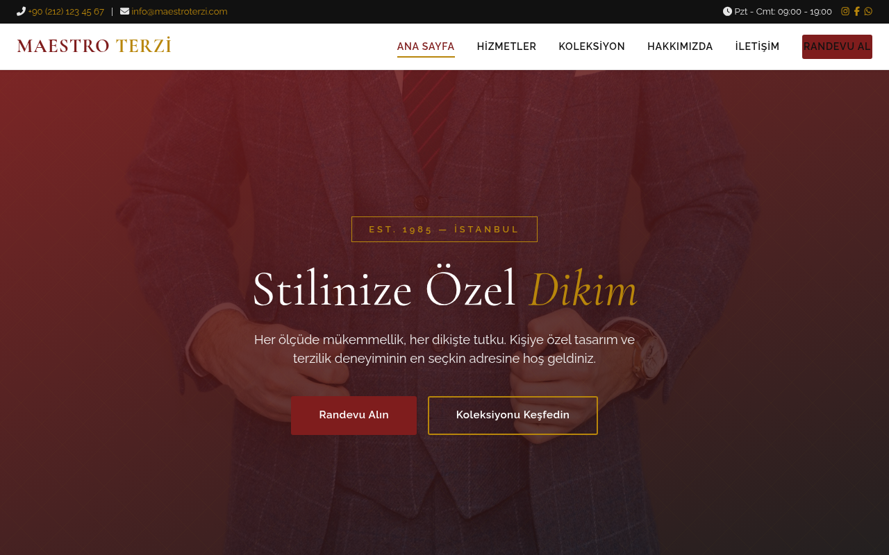 Terzi ve Kişiye Özel Dikim Web Sitesi Projesi