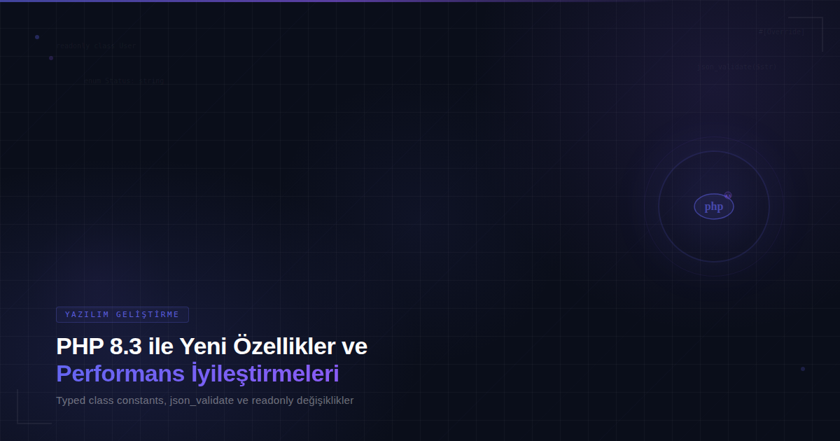 PHP 8.3 ile Yeni Özellikler ve Performans İyileştirmeleri