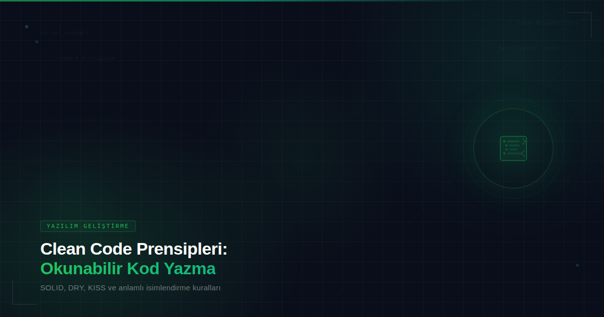 Clean Code Prensipleri: Okunabilir Kod Yazma