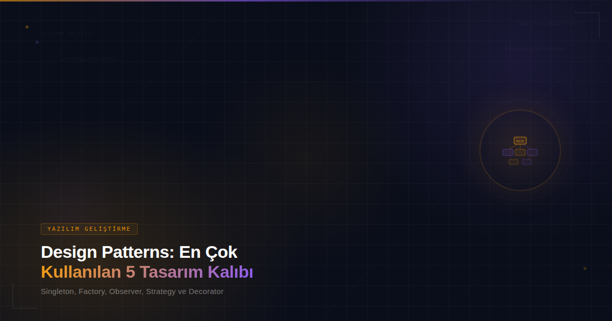 Design Patterns: En Çok Kullanılan 5 Tasarım Kalıbı