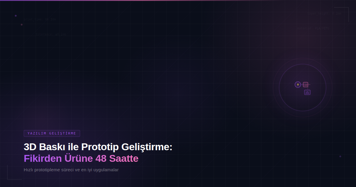 3D Baskı ile Prototip Geliştirme: Fikirden Ürüne 48 Saatte